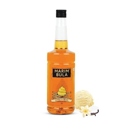 Marimbula Vanilla Cream 1000ml | Rich & Creamy Vanilla Syrup for Milkshakes, Smoothies, Coffee, Desserts & Cocktails | Caf-Style Flavour | Perfect for Caf, Home & Bakery Use