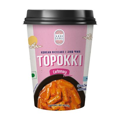 Good Seoul Korean Rice Cake Topokki Carbonara Flavour Spicy, Sweet and Delicious, 4 oz 113 g