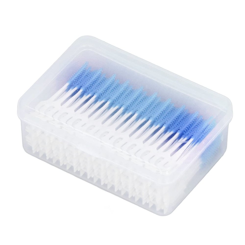Brace Interdental Brush, Plaque Removal Portable 160pcs Oral Care Soft Dental Cleaning Brush for Travel (Blue)