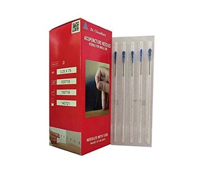 4beauty Therapy Acupuncture Needles Tube Pck 100-3''/.25x75mm Red Box