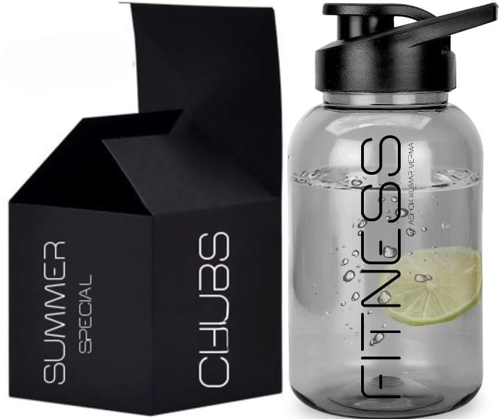 Chubs Fitness Series Summer Special Edition 500 ML Gallon Bottle Shaker for | Hydration | Mixer | Shaker |Bottle| for Men and Women (Multipurpose) (Classy Black)