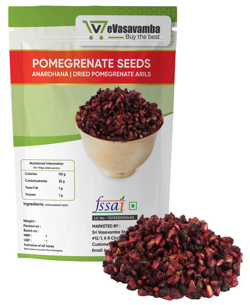 eVasavamba., Dried Pomegranate Seeds | Anardhana | Anar ke Beej | Pomegranate Arils | A++ Grade, 400 grams