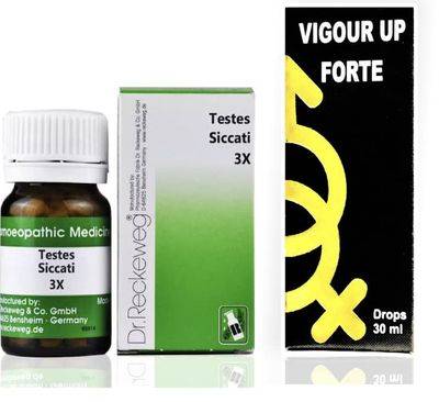 AP022 Dr Reckeweg Testes Siccati 3X Tablet & Vigour Up Drops IMPORTED COMBO - 30Days