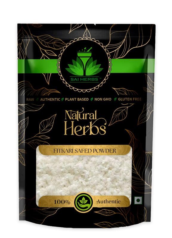 SAI HERBS Fitkari White Powder - White Alum Stone Powder - Pure & Natural (500 Grams)