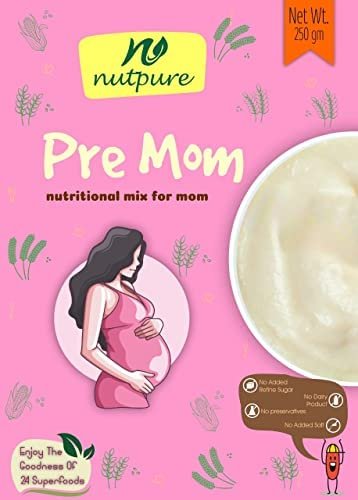 NutPure Pre Mom |100% Natural Multigrain Health Mix for Pregnant Women| With The Goodness of 24 Superfoods (Nuts, Millets/Cereals & Pulses) | 250 gm (1)