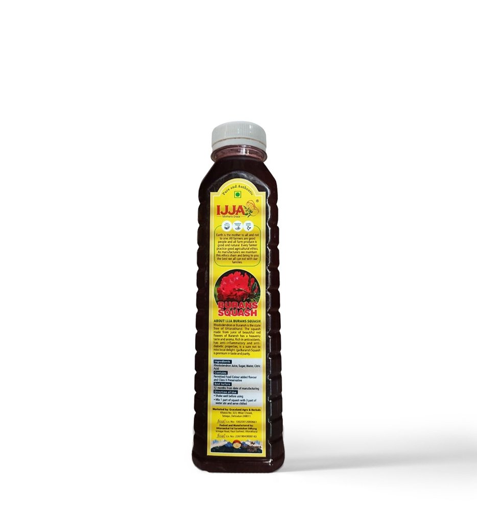 IJJA Buransh Squash Instant Mix | Himalayan Rhododendron Drink 750ml | Antioxidant-Rich Herbal Refreshment from Uttarakhand | Natural Flower Juice | Just Add Water