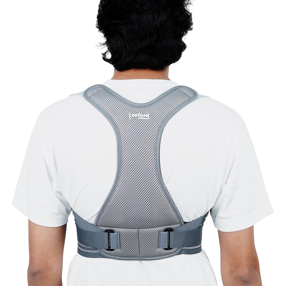 Leeford Ortho Posture Corrector Belt for Men & Women, Back Pain Relief | Back Support Belt | Lightweight, Breathable Shoulder Support, Adjustable Size-L