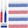 GXXMEI Adult 250Pcs Braces Manual Dental Brush Flosser For Cleaner Interdental Brush Toothpick Dental Tooth Flossing Head Oral Dental Hygiene Toothpick Cleaners Cleaning Tool,Multicolor view 1