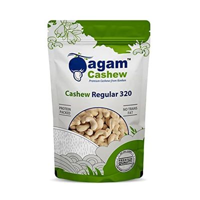 Agam Dry Fruits Natural Cashew Regular 320 | Whole Crunchy kaaju | Kaju Nuts | Nutritious & Delicious | Gluten Free & Plant Based Dry Fruits (250g)