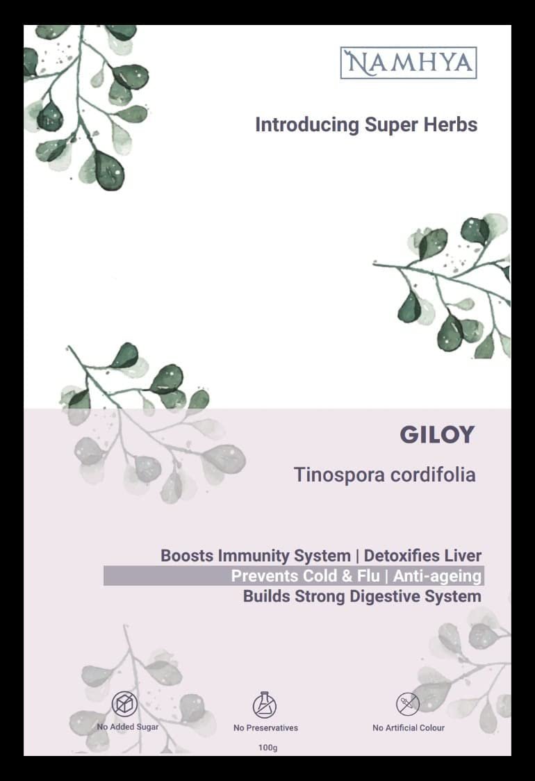 Namhya - Giloy Powder | Immunity & Detox Support - 100g - Boosts Immunity, Purifies Blood, Supports Liver Health - Pure Giloy - 100% Natural, No Preservatives - For Daily Wellness