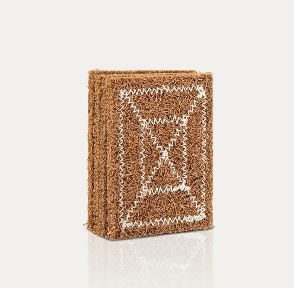 Coconut Scrub Pad 10cm x 8cm | Dishwashing Pad | Natural Long-Lasting Stitched Coir Scrubber - Set of (10)