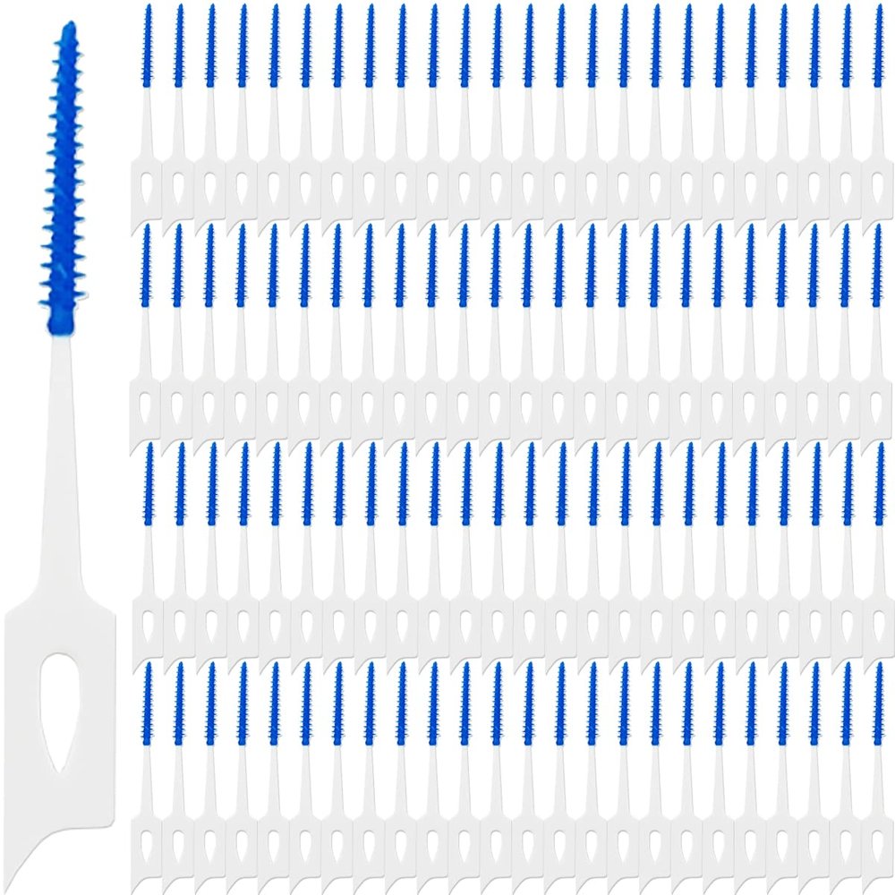GXXMEI 200PCS Dual-Use Interdental Brushes Soft Silicone Dental Picks Toothpicks Between Teeth Brush, Tooth Flossing Brush for Cleaning Orthodontic Wire Toothbrush Clean Tool