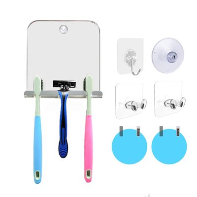 UBERSWEET Shower Mirror for Shaving Fogless Bathroom Mirror with Suction Razor Toothbrush Holder Portable Handheld Fog-Free Mirror for Daily&Travel Makeup Beard Grooming |||