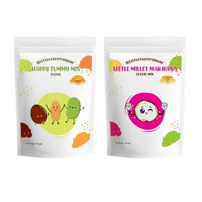 littlecherrymom Happy Tummy Combo - (Happy Tummy Mix, Little Millet Makhana) 375g each