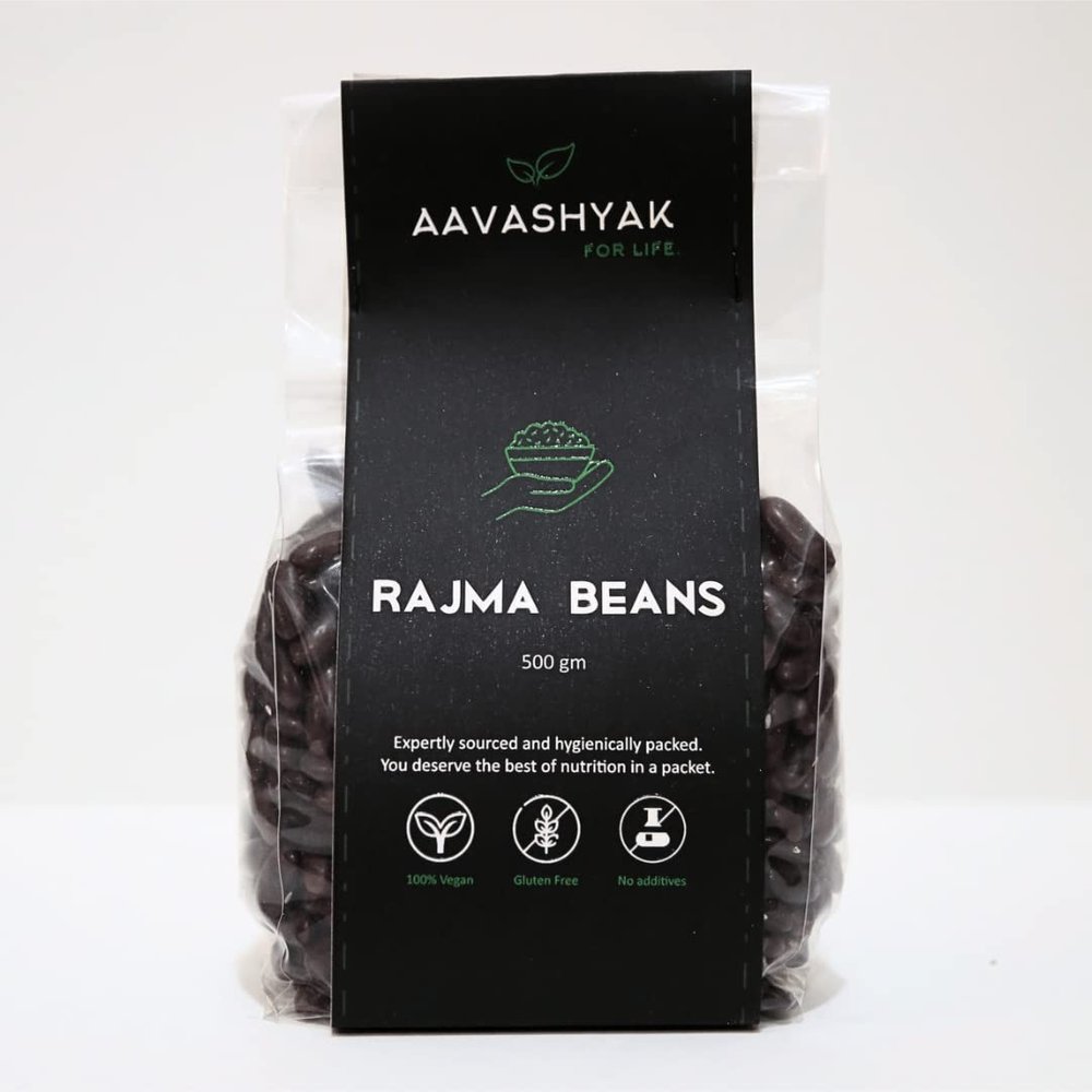 Aavashyak Organic Kashmiri Rajma 500g | Premium Red Kidney Beans with Flax Seeds | High Protein & Fiber | Rich Flavor for Rajma Chawal, Curry & Traditional Recipes | Vegan & Gluten-Free