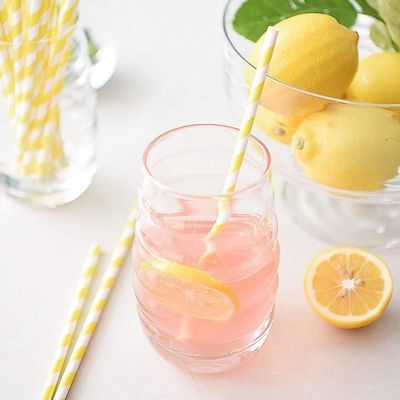 Adaamya - 100 Pcs - 8" (19.5 Cm) 6 MM Slim Bio-degradable Disposable Paper Drinking Straws & Party Decoration Supplies (Random Colour & Print) (6 MM)