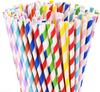 Adaamya - 100 Pcs - 8" (19.5 Cm) - 10 MM Thick Bio-degradable Disposable Paper Drinking Straws & Party Decoration Supplies (Random Colour & Print) (10 MM) view 4
