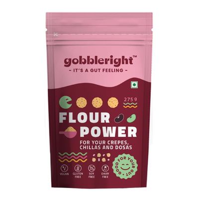 GOBBLERIGHT Flour Power Instant Cheela Dosa Mix  Pack of 2/550g | Multi-Millet Batter with 22.2g Protein | Gluten Free, Vegan, Dairy Free, Soya Free | Healthy Breakfast for Kids & Families