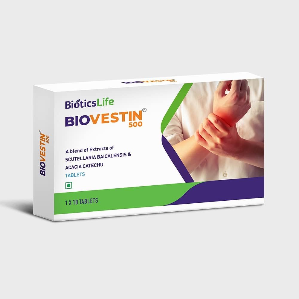 BIOTICSLIFE Biovestin 500 Tablets | Joint Support Supplement with Dual Phytoactive Blend for Osteoarthritis, Bone & Muscle Health | Gentle on Stomach | 60 Tablets