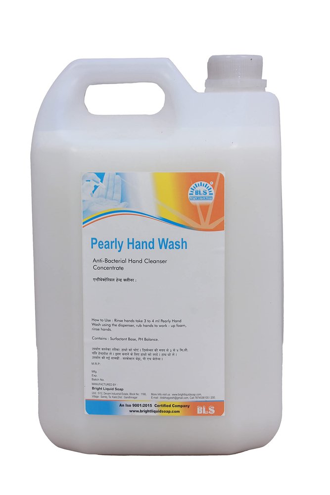 BLS Pearly Hand Wash Liquid, 5 Liter (Pack Of 1) / Anti-Bacterial Hand Cleanser/Biodegradable, Non-Toxic, Eco- Friendly, Softens Hands