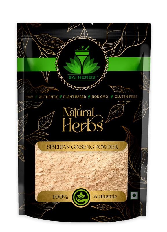 SAI HERBS Siberian Ginseng Powder- Eleuthero Root Powder - For Energy Support - Pure & Natural (100 Grams)