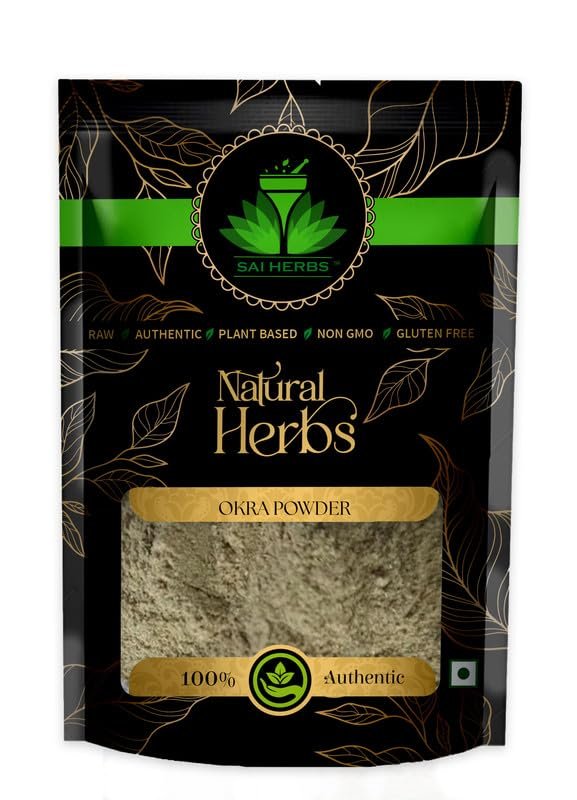 SAI HERBS Okra Extract Powder - Digestion Supplement - Bowel Movement Supplements - Pure & Natural (1 KG)