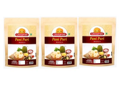 Ghotaram Panipuri Pani Puri/Phuchka/Paani Patashi Masala|Fulki/Pani ke Batashe/Padake ka Masala|Golgappa Gup-chup/Phuska/Puska Masala Natural Fresh Delicious Tasty And Tangy-980Gx3Pk