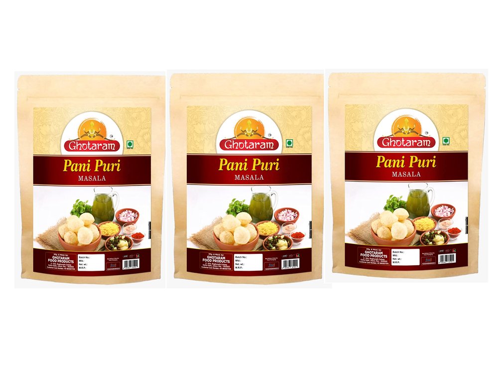 Ghotaram Panipuri Pani Puri/Phuchka/Paani Patashi Masala|Fulki/Pani ke Batashe/Padake ka Masala|Golgappa Gup-chup/Phuska/Puska Masala Natural Fresh Delicious Tasty And Tangy-980Gx3Pk