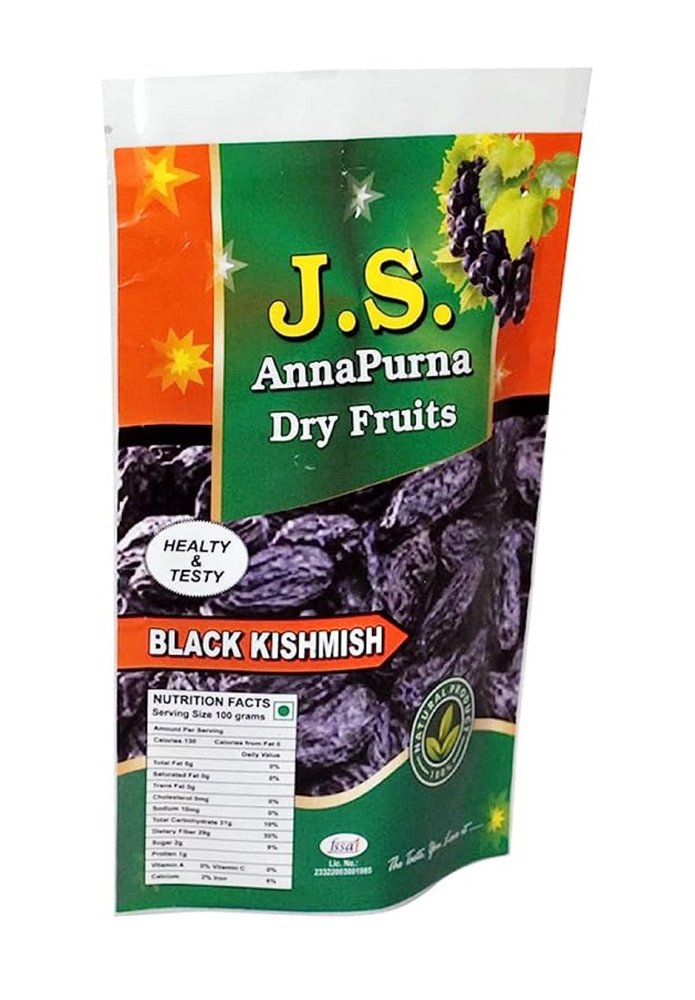 100% Natural Afghani Seedless Black Raisins | Kali Kishmish | High in Antioxidants | Pouch Pack 250gm