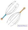 Head Massager Manual, Hand Held Head Scalp Massager Bokoma for Pain Relief and Hair Growth Relax Spa Therapy, (Multicolor) Pack of 02 Pieces view 4