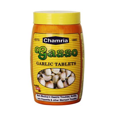 Chamria | Garlic Tablet for Balance Cholesterol Level, Support Heart Health, Relieves Gas, Improves Digestion & Helps in Heal Stomach Problems | 200gm