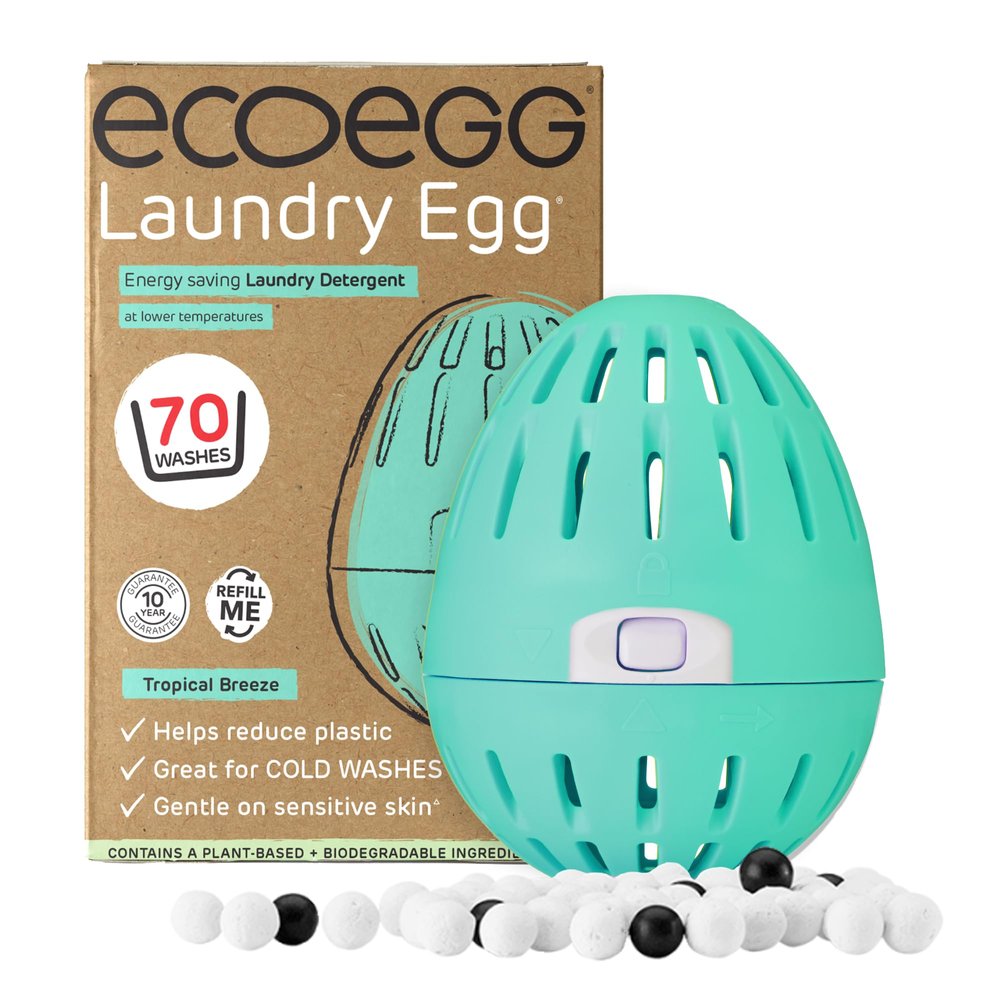 Ecoegg Laundry Egg | Detergent & Fabric Conditioner Replacement | No bio, enzymes, phosphates, bleach | Sensitive Skin | Tropical Breeze 70 Washes