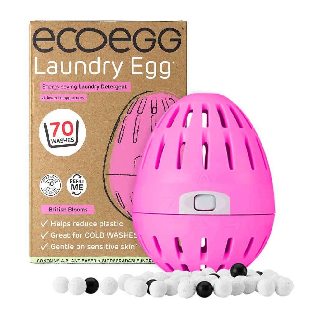 Ecoegg Laundry Egg | Detergent & Fabric Conditioner Replacement | Non bio, no enzymes, phosphates, bleach (British Bloom)