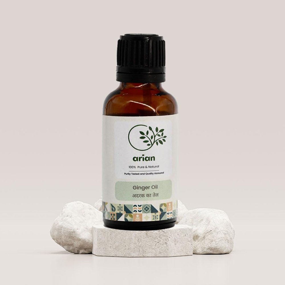 Arian Premium Ginger Essential Oil, 100% Pure, Natural and Therapeutic Grade Aromatherapy Oils for Diffuser, Massage and Relaxation (Ginger Oil, 30ml/1oz)