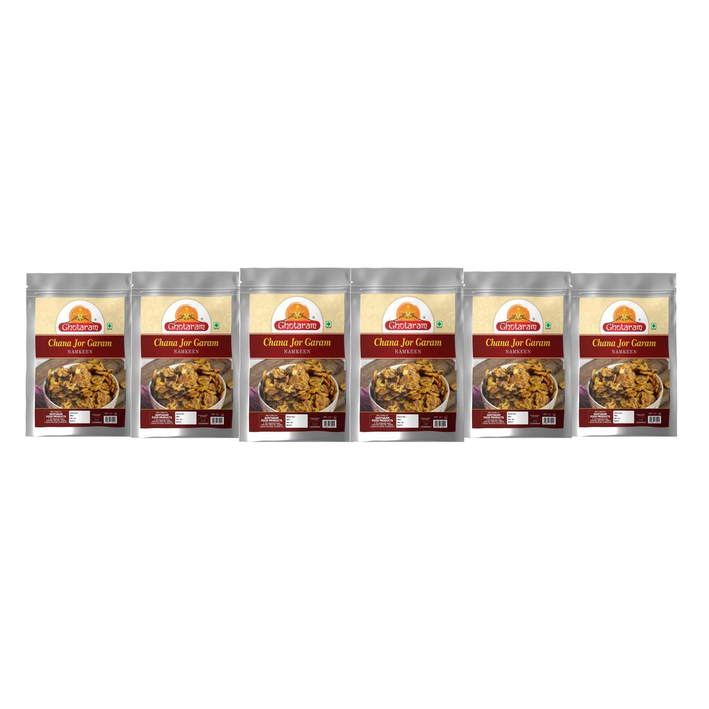 GFP Gluten Free Low Fat Black Chana JOR Garam Namkeen Snacks for Diet|Healthy Gujarati Snack|Farsan Snacks Namkeen|Roasted Snack||Ready To Eat||Guilt Free Snack-1Kg*6Pack