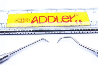 ADDLER DENTAL UNIVERSAL SCALER DOUBLE ENDED.SOLID PREMIUM 6 MM. HANDLE. LIFE TIME ANTI RUSTING WARRANTY.