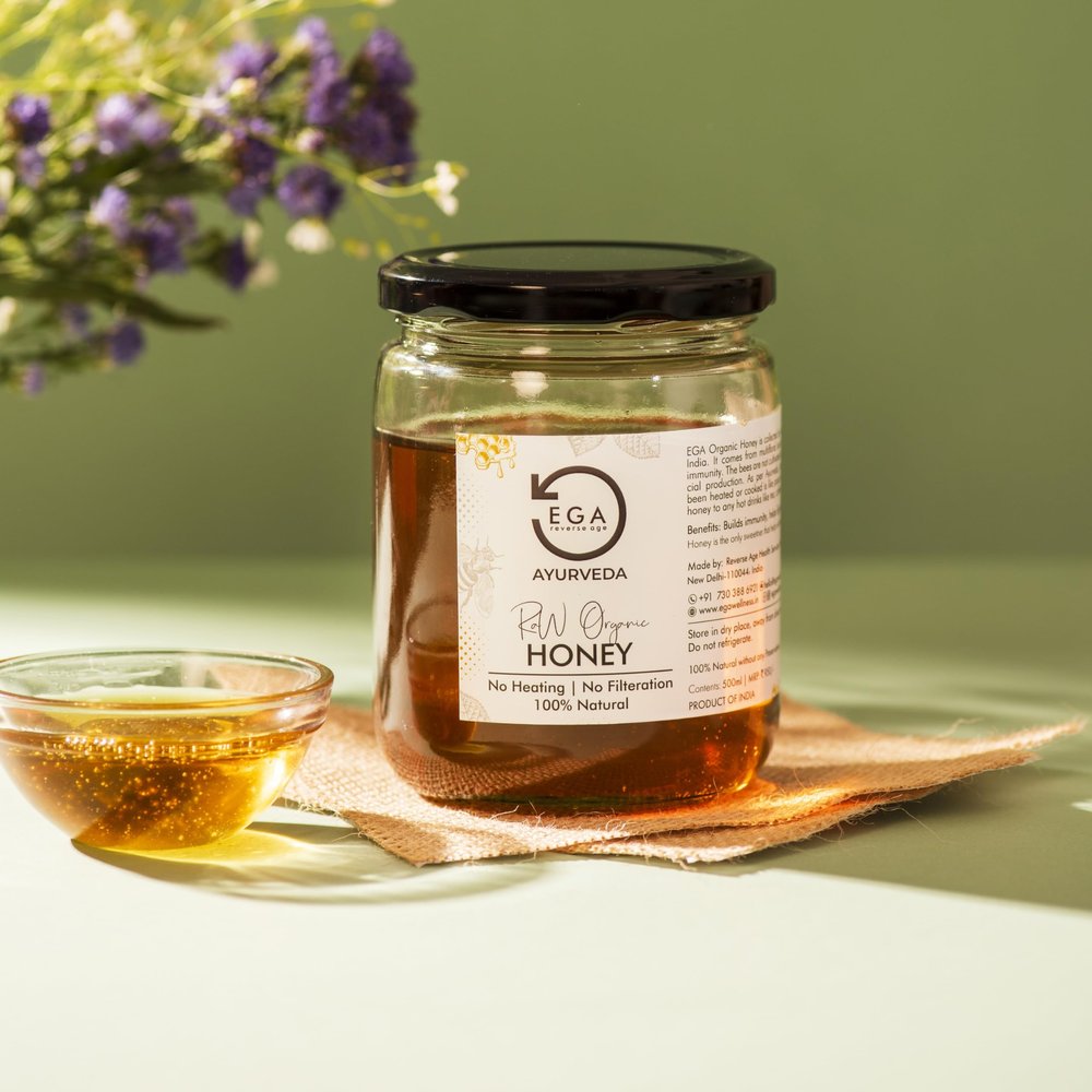 Ega Wellness Wild Forest Himalayan Honey, Pure, 100% Natural and Ayurvedic, Rich in Vitamins and Minerals, Helps in Curing Cough & Cold Natural Anti-oxidant (500ml)