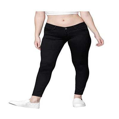 ARIHANT Creation Women's Black Skinny Fit High Rise Clean Look Regular Length Clean Look Stretchable Denim Jeans (Pack of 1) (32)