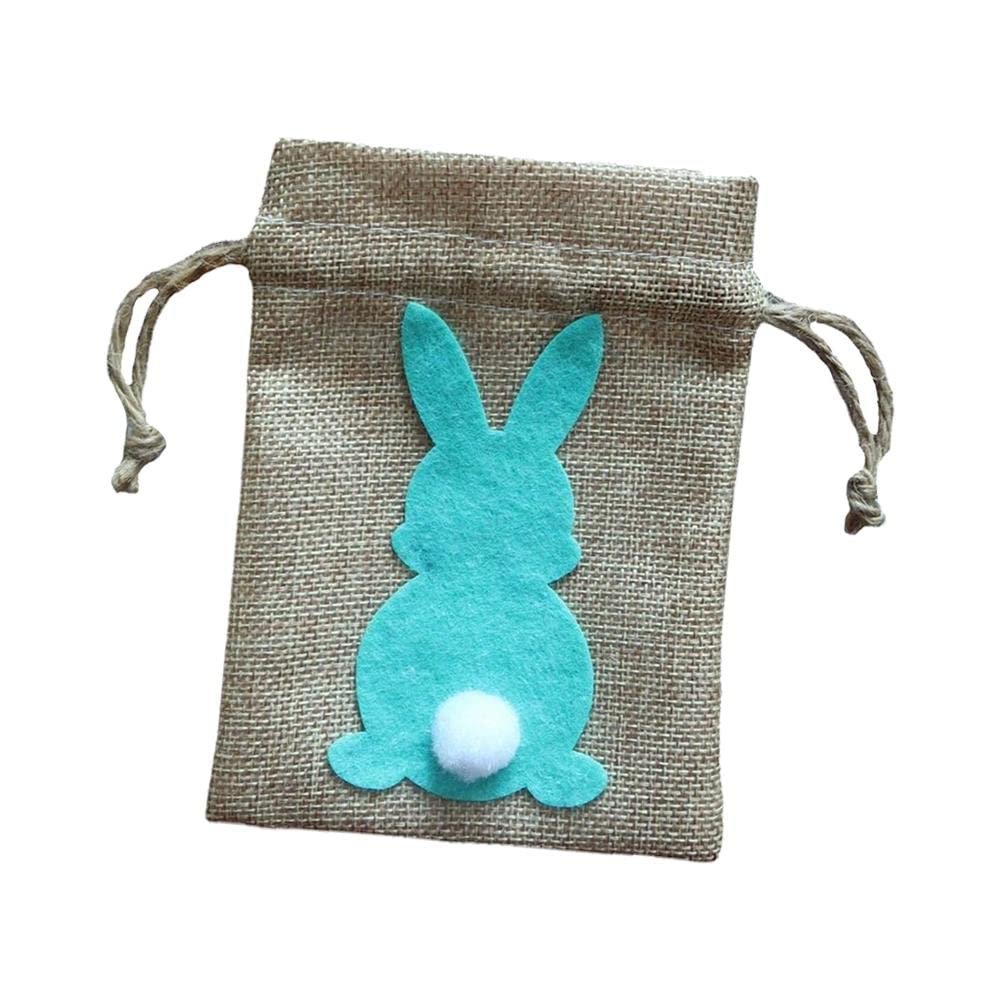 Enakshi Easter Bunny Decor Drawstring Burlap Bag 14x10cm Party Favors Reusable Green |Home & Garden | Greeting Cards & Party Supply | Party Supplies | Party Bags