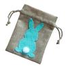 Enakshi Easter Bunny Decor Drawstring Burlap Bag 14x10cm Party Favors Reusable Green |Home & Garden | Greeting Cards & Party Supply | Party Supplies | Party Bags view 2