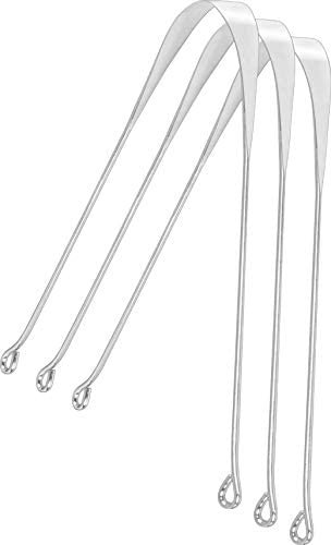 advancedestore Medical Grade Stainless Steel Tongue cleaner, Professional Eliminate Bad Breath, Help Your Oral Hygiene: 3 Pcs