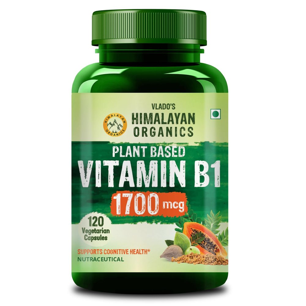 Vlado's Himalayan Organics Plant-Based Vitamin B1 | Rich in Antioxidants | Supports Memory And Energy (120 Capsules)