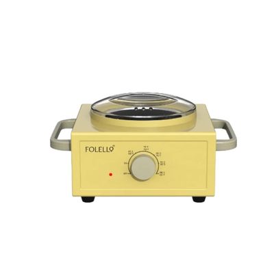 FOLELLO Premium Single Chamber Electric Wax Heater for Hair Removal with Anti Skid Handle | Professional Wax Heater with Fast Adjustable Temperature Control (Yellow)