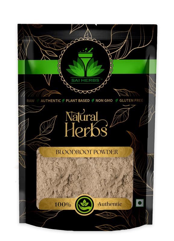 SAI HERBS Bloodroot Extract Powder - Sanguinaria Canadensis Extract Powder - Pure & Natural (250 Grams)