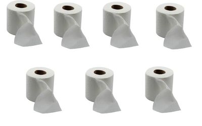 Dispoplanet 2 Ply Bathroom Tissue Toilet Paper Roll Toilet Roll/Tissue Roll - 16 x 10 cm Tissue Roll/Toilet Tissue Sheets/Bathroom Tissue Paper/Made of Natural Paper for Daily Use (Pack of 7)