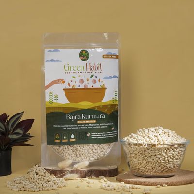 Greenhabit Bajra KURMURA MURMURA aka Bajri Puff for Healthy Breakfast Snack Food (Pearl Millet Puff) (500 gm pack of 10)