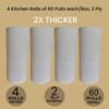 Klyntra 2ply, 2x Thicker Kitchen Tissue Roll - Pack of 4 Rolls, 60 Pulls/roll - Recycled Eco-Friendly Kitchen Paper Towel view 4