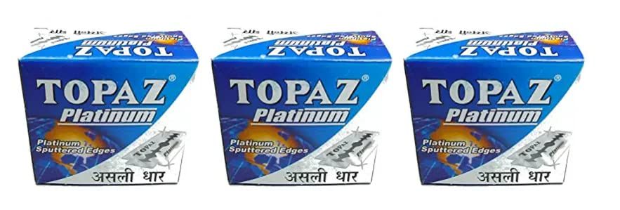 Topaz Platinum Double Edge Razor Blades - Pack Of 50 | Pack Of 3 - Men