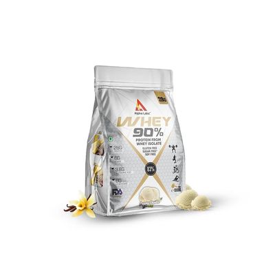 Alpha Labz 90% Whey Protein Isolate | 28g Protein, 6g BCAA, 6g EAA, 3.8g Glutamine | Whey Protein Powder - Post Workout Whey Protein Isolate | Fast-Absorbing Workout Supplements for Fast Recovery & Lean Muscle | Men and Women [Creamy Vanilla, 1Kg]