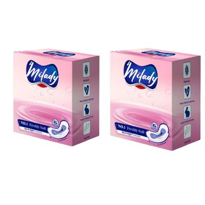 4MILADY our NO.1 Freshly Soft Sanitary Pads For Women | Day & Night Protection | 7 Layer Shied For Extra Protection on Heavy Flow Days | Pack Of (XL, 68)